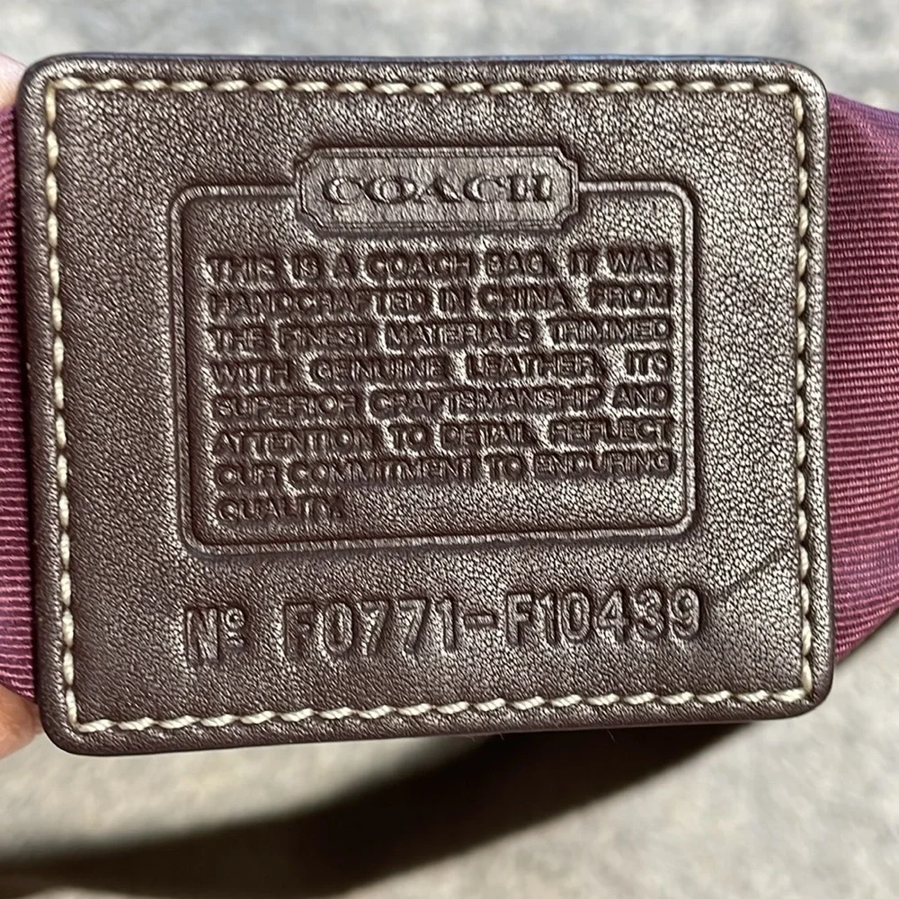 Coach Patchwork Swingpack Flat Crossbody Bag Suede Leather Signature F10439